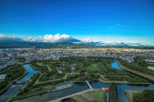 函館市街、五稜郭